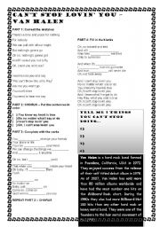 Song Activity - Cant Stop Lovin You - Van Halen