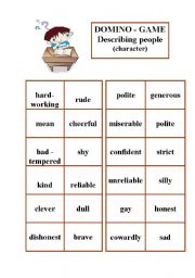 English Worksheet: domino game .