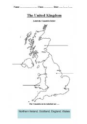 English Worksheet: countries within UK