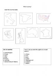 English worksheet: what country