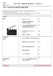 English Worksheet: making suggestions - evaluation creative writing