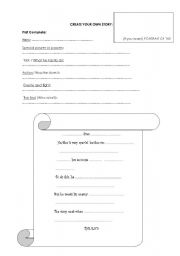 English worksheet: Create your story