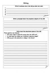 English worksheet: writing