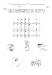 English worksheet: Halloween word puzzle