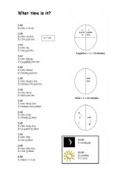 English worksheet: What time is it?