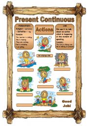 English Worksheet: PRESENT CONTINUOUS affirmative 