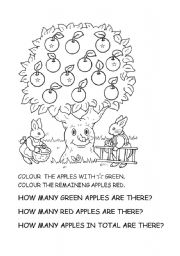 English Worksheet: Colours and Numbers