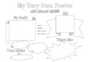 English Worksheet: all about me poster