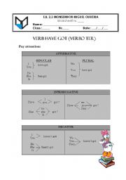 English Worksheet: Verb Have got