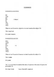 English worksheet: possessives