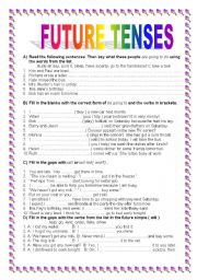 English Worksheet: future tenses