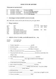 English Worksheet: Adjective and Adverb