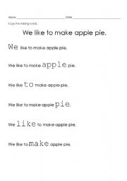 English Worksheet: Cloze activity for word shapes