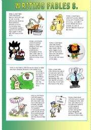 English Worksheet: Writing Fables 8. (+Acting Out Scenes, Role Playing)