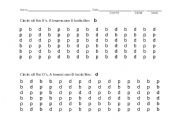 English worksheet: B and D reversal practice