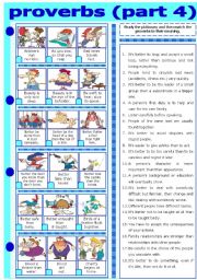 English Worksheet: PROVERBS - PART 4