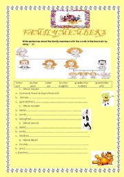 English Worksheet: family members