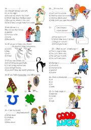 English Worksheet: exam for 7th graders 2