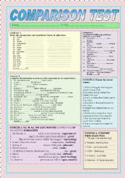 English Worksheet: Comparison test