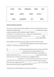 English Worksheet: The fate of Australias Aborigines