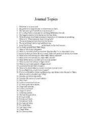 English Worksheet: Journal topics (speaking and writing)