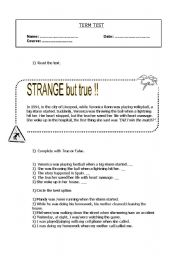 English worksheet: Test on past continuous