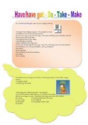 English Worksheet: HAVE-DO-TAKE-MAKE