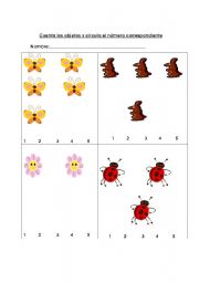 English worksheet: Count the objects and circle the number