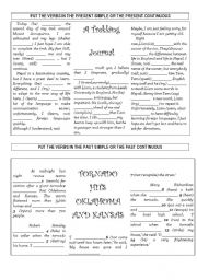 English Worksheet: ARTICLES PRESENT AND PAST 
