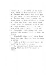 English Worksheet: Number Rhymes ( learn to write numbers)