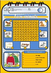 English Worksheet: farm animals