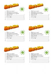 English worksheet: Alien Interview