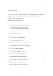 English worksheet: Past tense in negative form