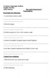 English Worksheet: Speech Marks