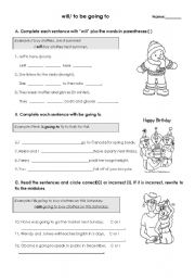 English Worksheet: Future tense