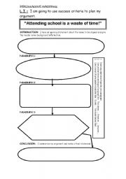 English Worksheet: Persuasive writing plan - organisor