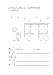 English Worksheet: How many shapes are there?