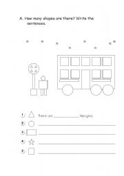 English worksheet: How many shapes are there?