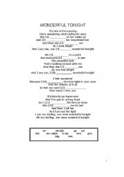 English worksheet: Wonderful tonight