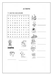 English worksheet: ACTIONS (present continuous)