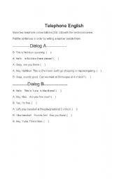 English Worksheet: Telephone English
