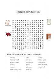 English worksheet: Things in the Classroom