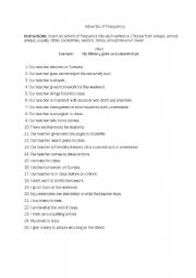 English Worksheet: Adverb of Frequency