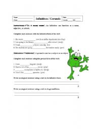 English worksheet: Infinitives and Gerunds