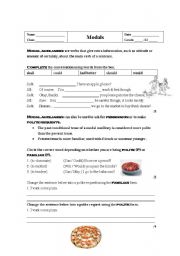 English worksheet: Modals