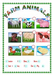 English worksheet: farm animals 2