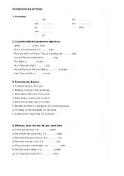 English worksheet: POSSESSIVE ADJECTIVES