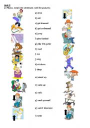 ACTION VERBS_infinitives_match with the pictures