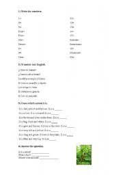 English worksheet: Revision 3rd course primary school
