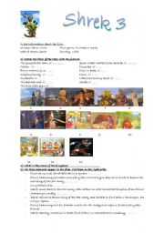 English Worksheet: Shrek 3